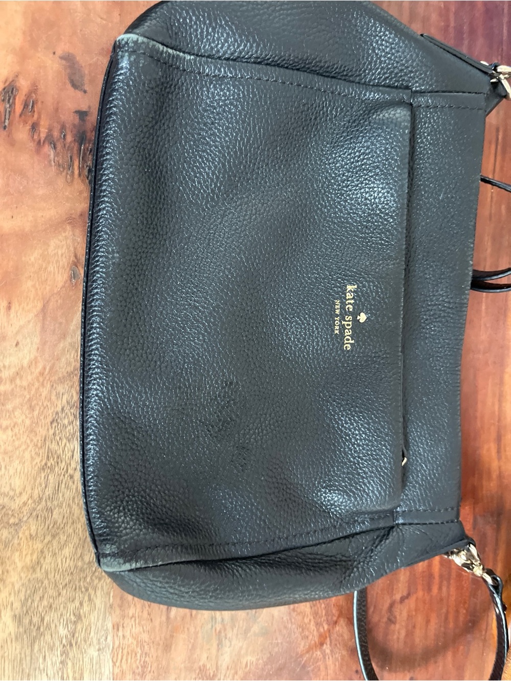kate spade Black Pebbled Leather Front-Pocket Crossbody